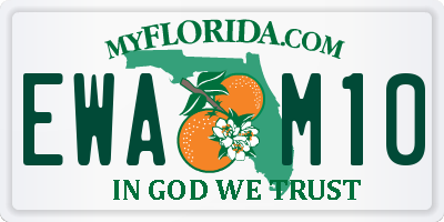 FL license plate EWAM10