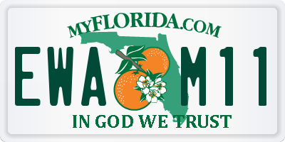 FL license plate EWAM11