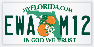 FL license plate EWAM12