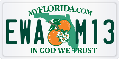 FL license plate EWAM13