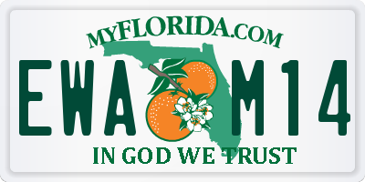 FL license plate EWAM14