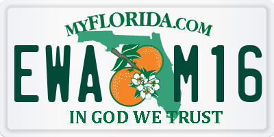 FL license plate EWAM16