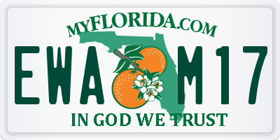FL license plate EWAM17