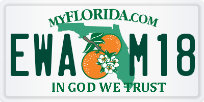 FL license plate EWAM18