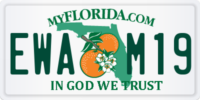 FL license plate EWAM19