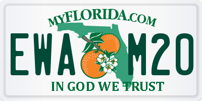 FL license plate EWAM20