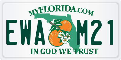 FL license plate EWAM21