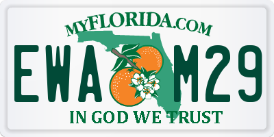 FL license plate EWAM29