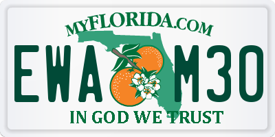 FL license plate EWAM30