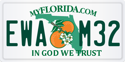 FL license plate EWAM32