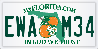 FL license plate EWAM34