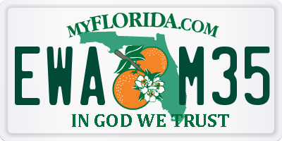 FL license plate EWAM35