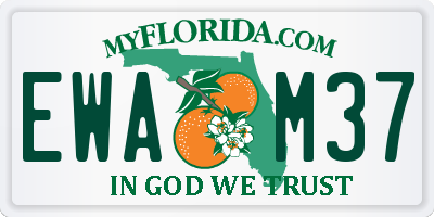 FL license plate EWAM37