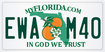 FL license plate EWAM40
