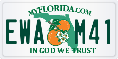 FL license plate EWAM41