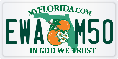 FL license plate EWAM50