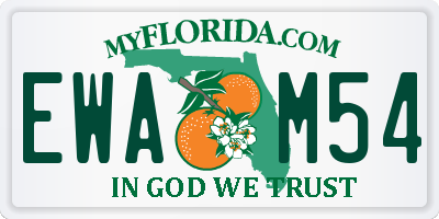 FL license plate EWAM54