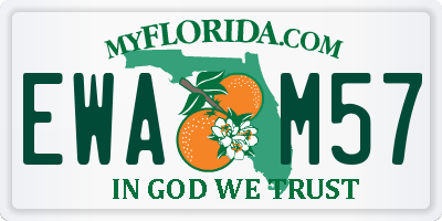 FL license plate EWAM57