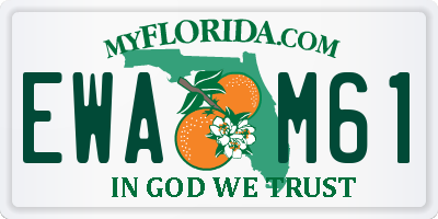 FL license plate EWAM61
