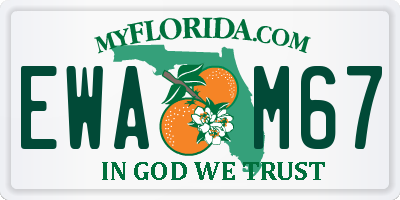 FL license plate EWAM67