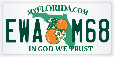 FL license plate EWAM68