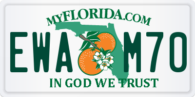 FL license plate EWAM70