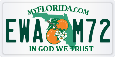 FL license plate EWAM72