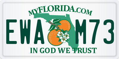 FL license plate EWAM73