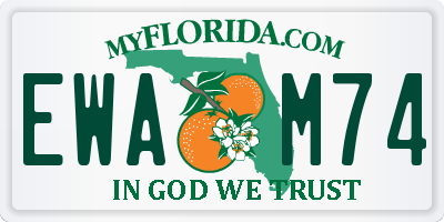 FL license plate EWAM74