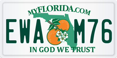 FL license plate EWAM76