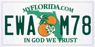 FL license plate EWAM78