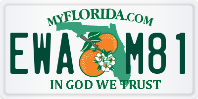 FL license plate EWAM81
