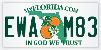 FL license plate EWAM83