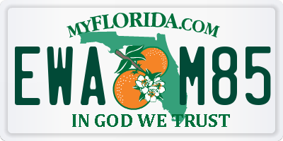 FL license plate EWAM85