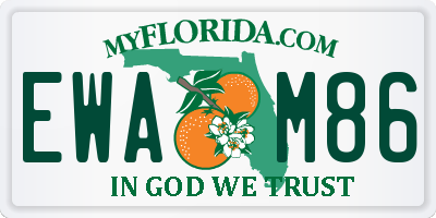 FL license plate EWAM86