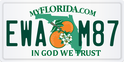 FL license plate EWAM87