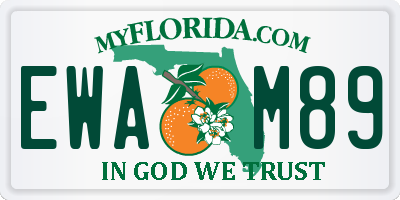 FL license plate EWAM89