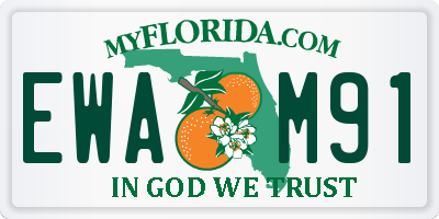 FL license plate EWAM91