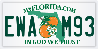 FL license plate EWAM93