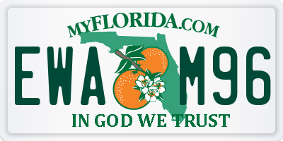 FL license plate EWAM96