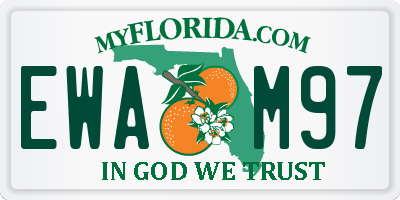 FL license plate EWAM97
