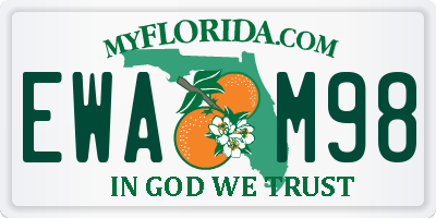 FL license plate EWAM98