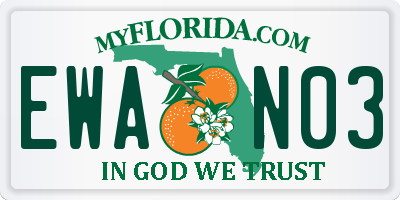 FL license plate EWAN03