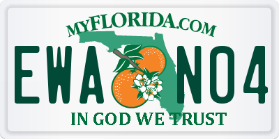 FL license plate EWAN04