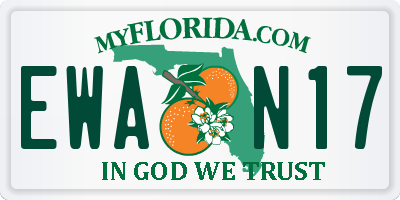 FL license plate EWAN17