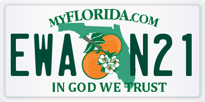 FL license plate EWAN21