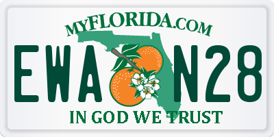 FL license plate EWAN28