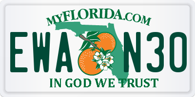 FL license plate EWAN30