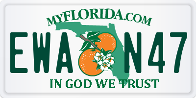 FL license plate EWAN47