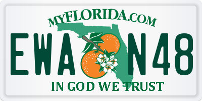 FL license plate EWAN48